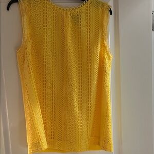 J. Crew Vibrant Yellow Lace Blouse